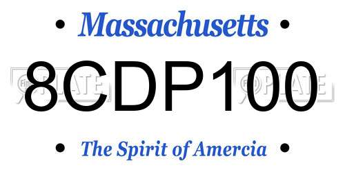 8CDP100 Massachusetts License Plate