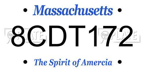 8CDT172 Massachusetts License Plate