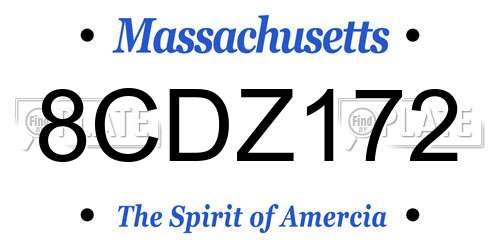 8CDZ172 Massachusetts License Plate
