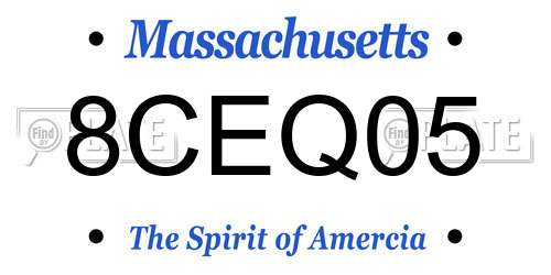 8CEQ05 Massachusetts License Plate