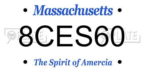 8CES60 Massachusetts License Plate