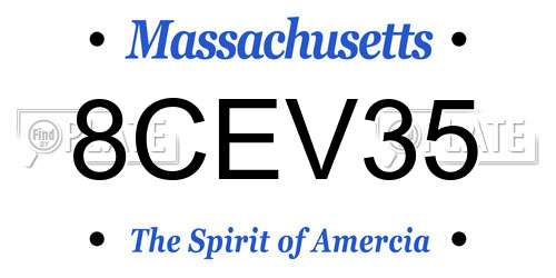8CEV35 Massachusetts License Plate