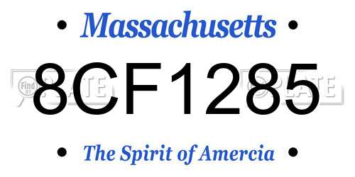8CF1285 Massachusetts License Plate