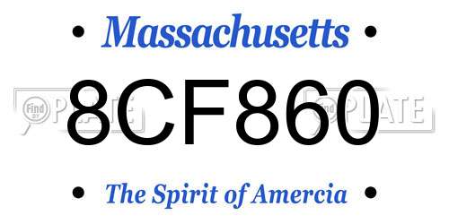 8CF860 Massachusetts License Plate