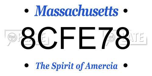 8CFE78 Massachusetts License Plate
