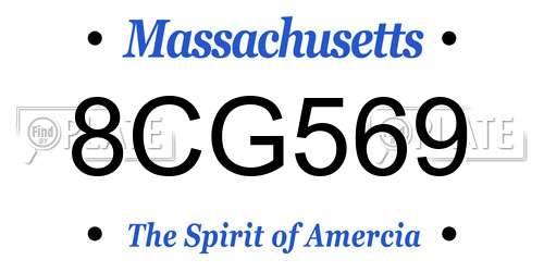 8CG569 Massachusetts License Plate