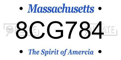 8CG784 Massachusetts License Plate