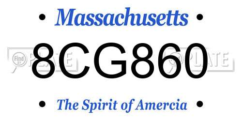 8CG860 Massachusetts License Plate