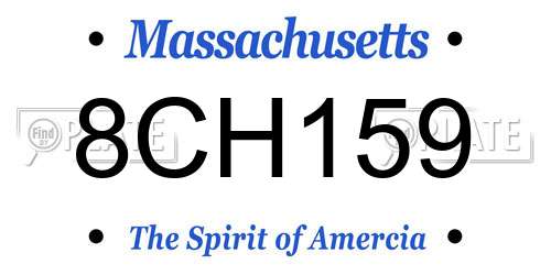 8CH159 Massachusetts License Plate