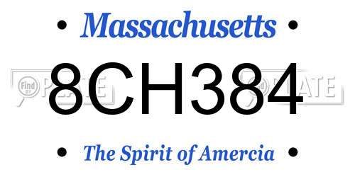 8CH384 Massachusetts License Plate