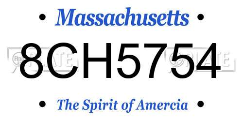 8CH5754 Massachusetts License Plate