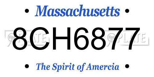 8CH6877 Massachusetts License Plate