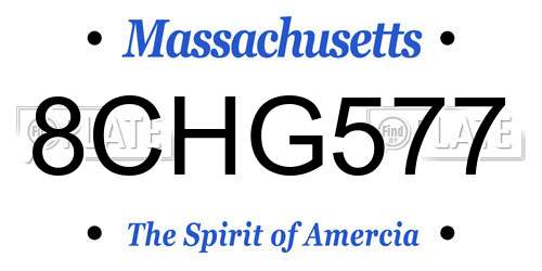8CHG577 Massachusetts License Plate
