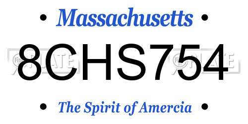 8CHS754 Massachusetts License Plate