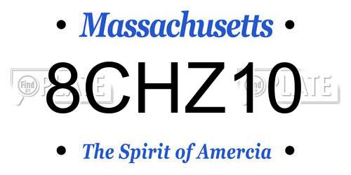 8CHZ10 Massachusetts License Plate