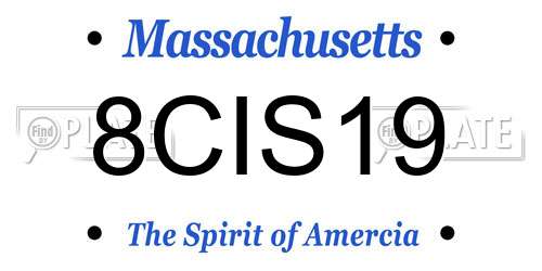 8CIS19 Massachusetts License Plate