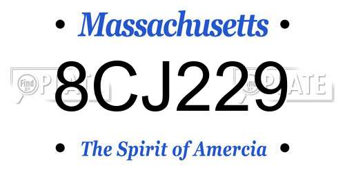 8CJ229 Massachusetts License Plate