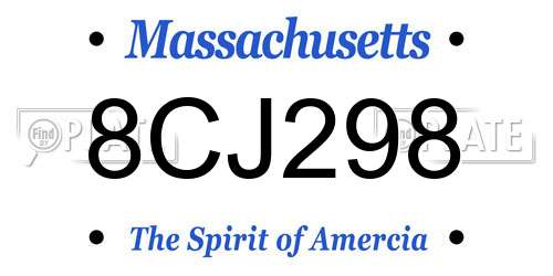 8CJ298 Massachusetts License Plate