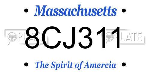 8CJ311 Massachusetts License Plate