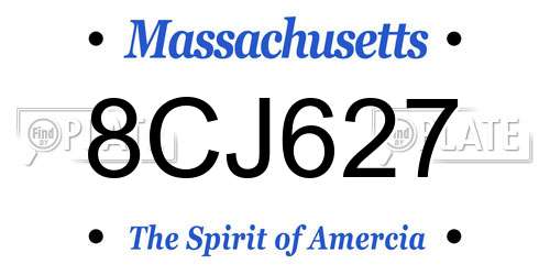 8CJ627 Massachusetts License Plate