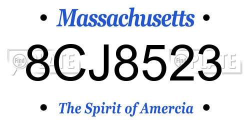 8CJ8523 Massachusetts License Plate