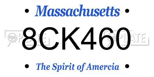 8CK460 Massachusetts License Plate