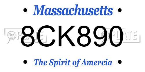 8CK890 Massachusetts License Plate