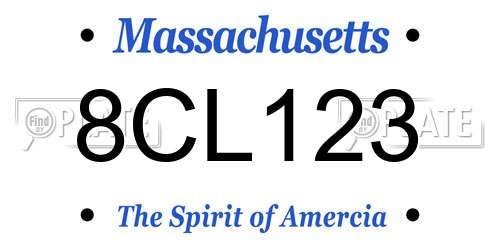 8CL123 Massachusetts License Plate