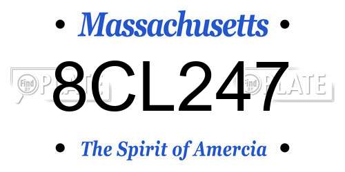 8CL247 Massachusetts License Plate