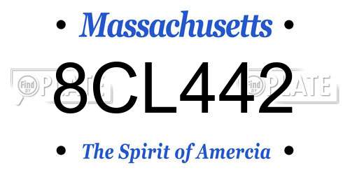 8CL442 Massachusetts License Plate