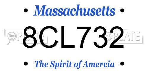 8CL732 Massachusetts License Plate