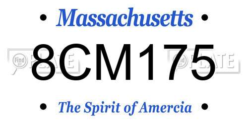 8CM175 Massachusetts License Plate