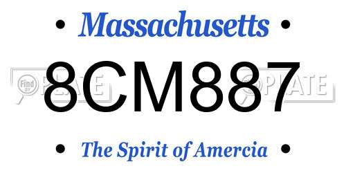 8CM887 Massachusetts License Plate