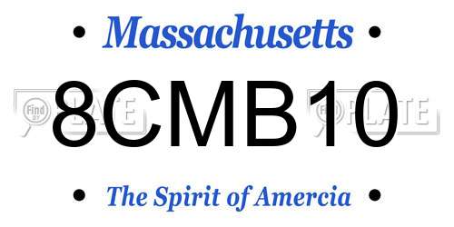 8CMB10 Massachusetts License Plate