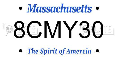 8CMY30 Massachusetts License Plate