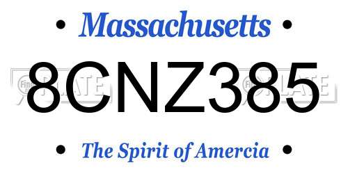 8CNZ385 Massachusetts License Plate