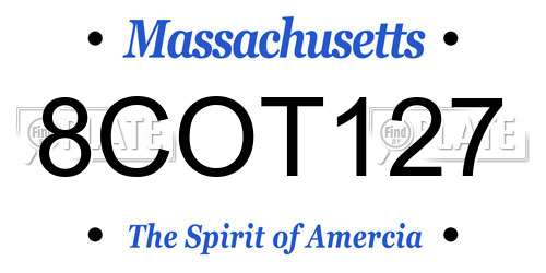 8COT127 Massachusetts License Plate