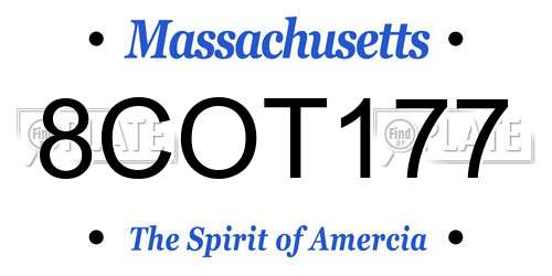 8COT177 Massachusetts License Plate