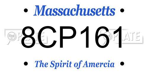 8CP161 Massachusetts License Plate