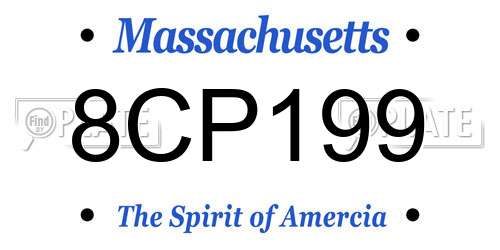8CP199 Massachusetts License Plate