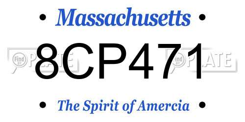 8CP471 Massachusetts License Plate