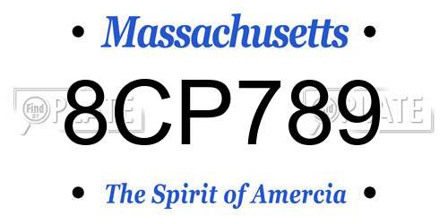 8CP789 Massachusetts License Plate