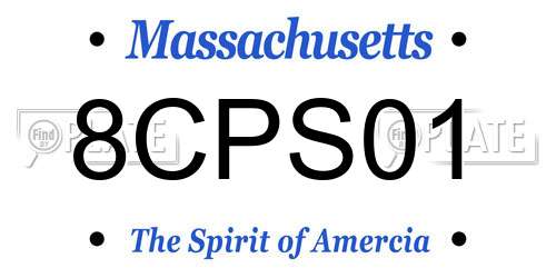 8CPS01 Massachusetts License Plate