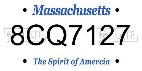 8CQ7127 Massachusetts License Plate