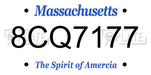 8CQ7177 Massachusetts License Plate