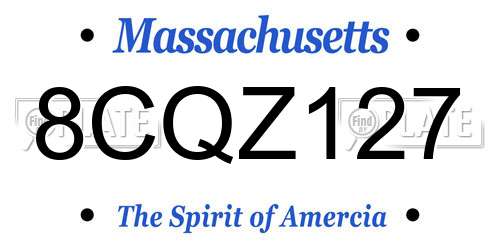 8CQZ127 Massachusetts License Plate