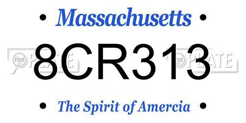 8CR313 Massachusetts License Plate