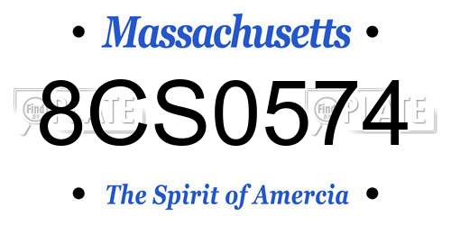 8CS0574 Massachusetts License Plate