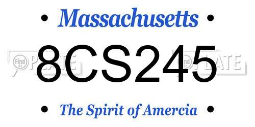 8CS245 Massachusetts License Plate