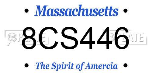 8CS446 Massachusetts License Plate